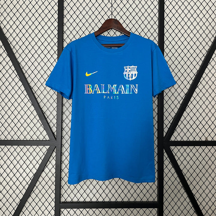 CAMISOLA BARCELONA EDIÇÃO ESPECIAL LIMITADA BALMAIN PARIS BLUE 24/25